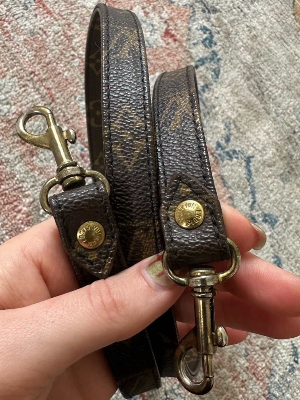 Three Vintage Louis Vuitton bag straps
